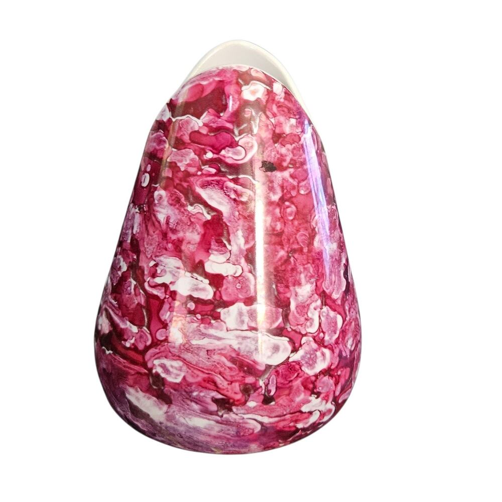 McCoy USA Pink Marbled Art Pottery Vase Abstract Drip Glaze Mid Century Style